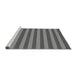 Sideview of Machine Washable Transitional Grey Gray Rug, wshpat306gry