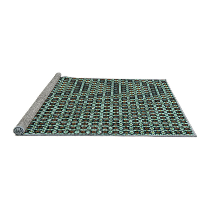 Sideview of Machine Washable Transitional Medium Aqua Marine Green Rug, wshpat3060lblu