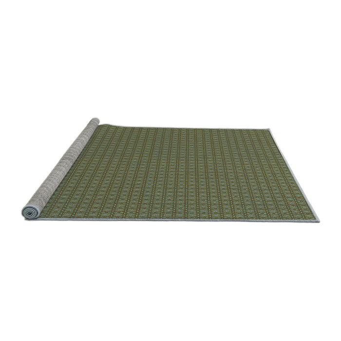 Sideview of Machine Washable Transitional Green Rug, wshpat3064lblu