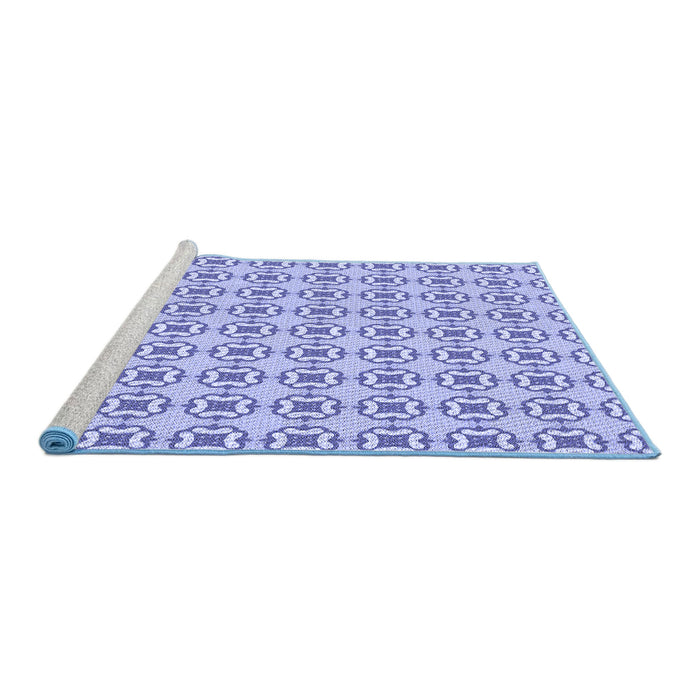 Sideview of Machine Washable Transitional Periwinkle Purple Rug, wshpat3066blu