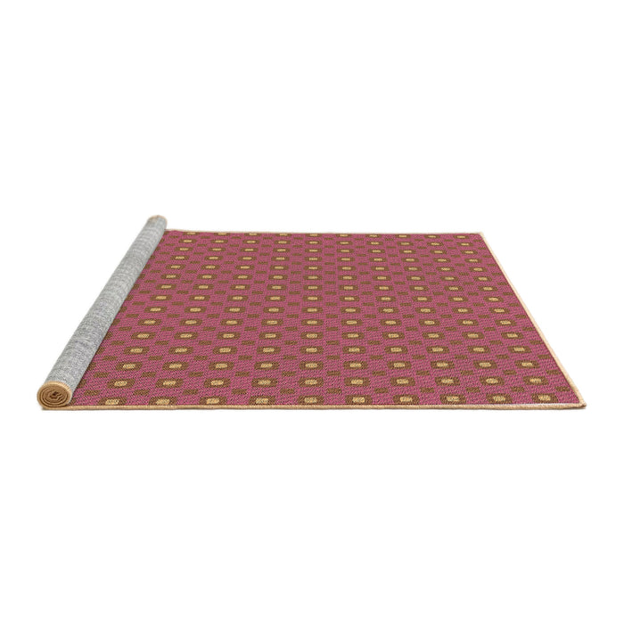 Sideview of Machine Washable Transitional Crimson Red Rug, wshpat3067brn