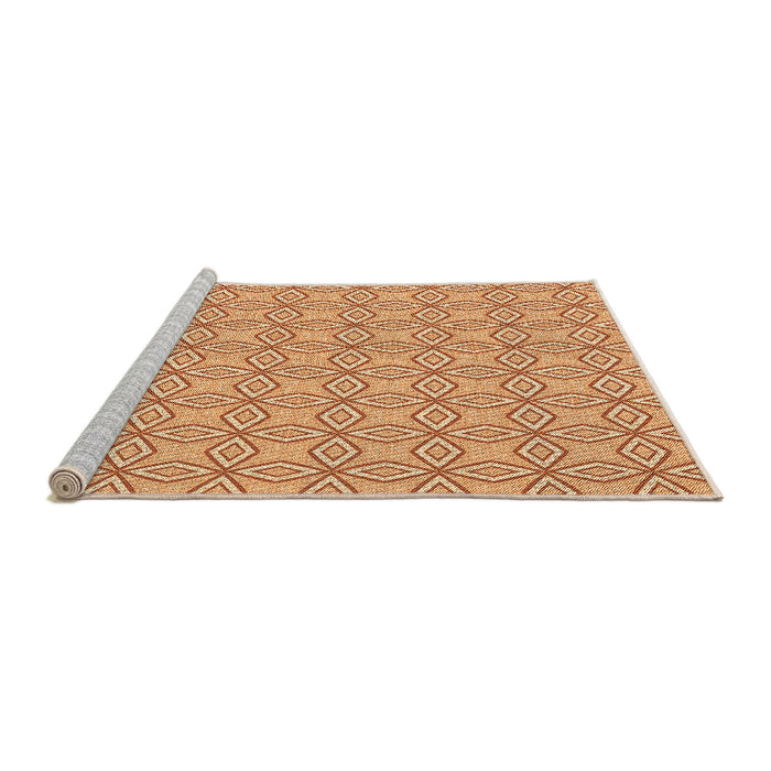Sideview of Machine Washable Transitional Orange Red Orange Rug, wshpat3068org