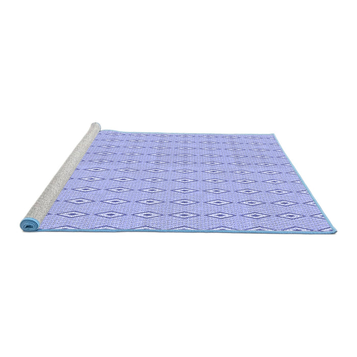 Sideview of Machine Washable Transitional Light Slate Blue Rug, wshpat3069blu