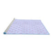 Sideview of Machine Washable Transitional Lavender Blue Rug, wshpat307blu