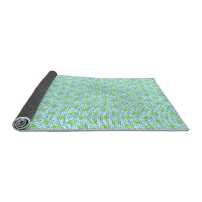 Thickness of Patterned Medium Turquoise Green Rug, pat307lblu