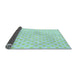 Thickness of Patterned Medium Turquoise Green Rug, pat307lblu