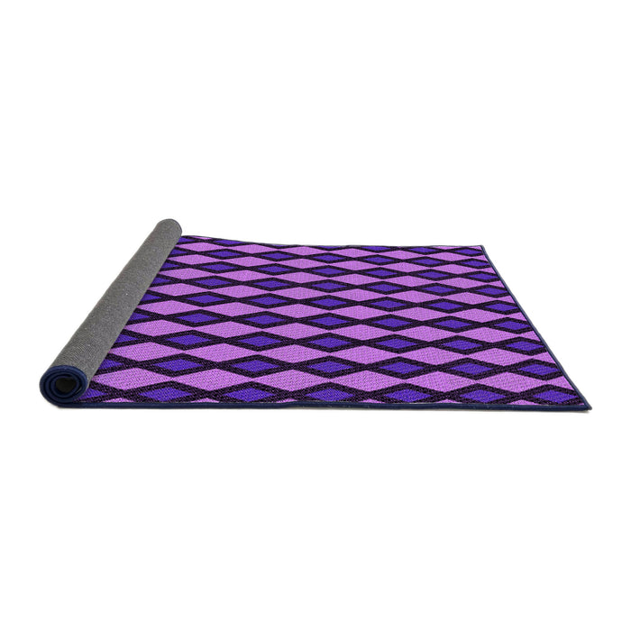 Thickness of Patterned Indigo Purple Rug, pat3070pur