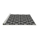 Sideview of Machine Washable Transitional Charcoal Black Rug, wshpat3071gry