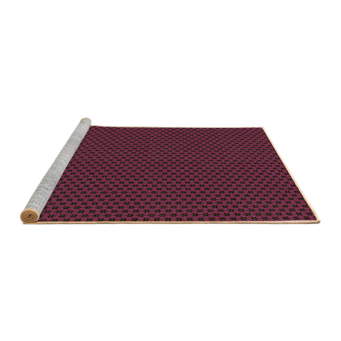 Sideview of Machine Washable Transitional Velvet Maroon Purple Rug, wshpat3072brn