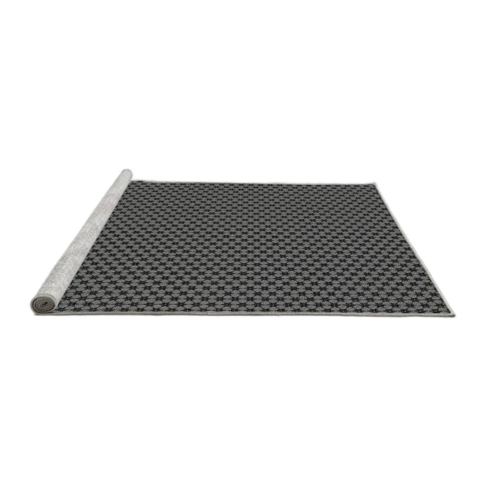 Sideview of Machine Washable Transitional Charcoal Black Rug, wshpat3072gry