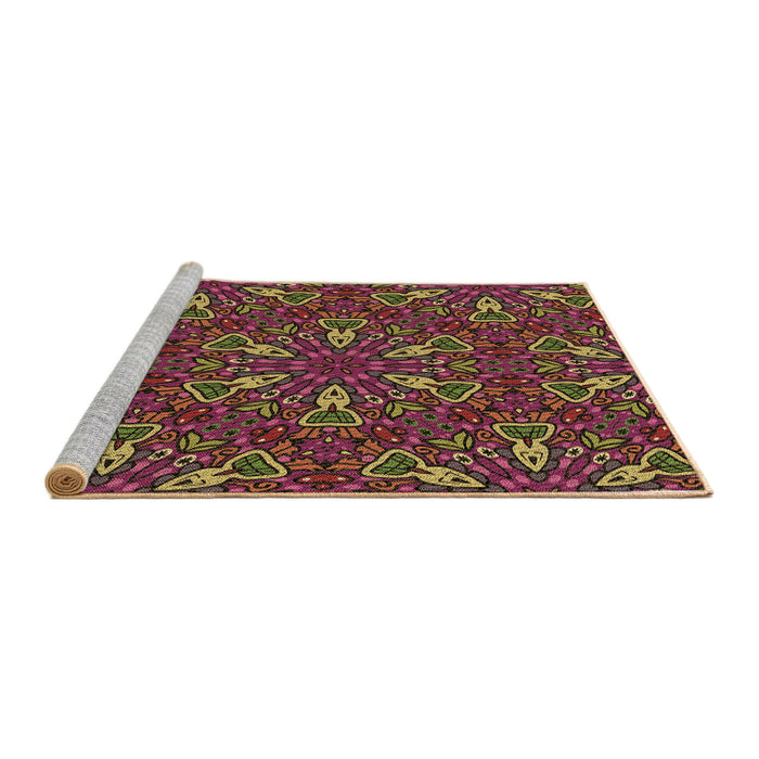 Sideview of Machine Washable Transitional Light Brown Rug, wshpat3073brn