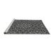 Sideview of Machine Washable Transitional Gunmetal Gray Rug, wshpat3073gry