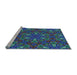 Sideview of Machine Washable Transitional Seafoam Green Rug, wshpat3073lblu