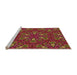 Sideview of Machine Washable Transitional Red Rug, wshpat3073org