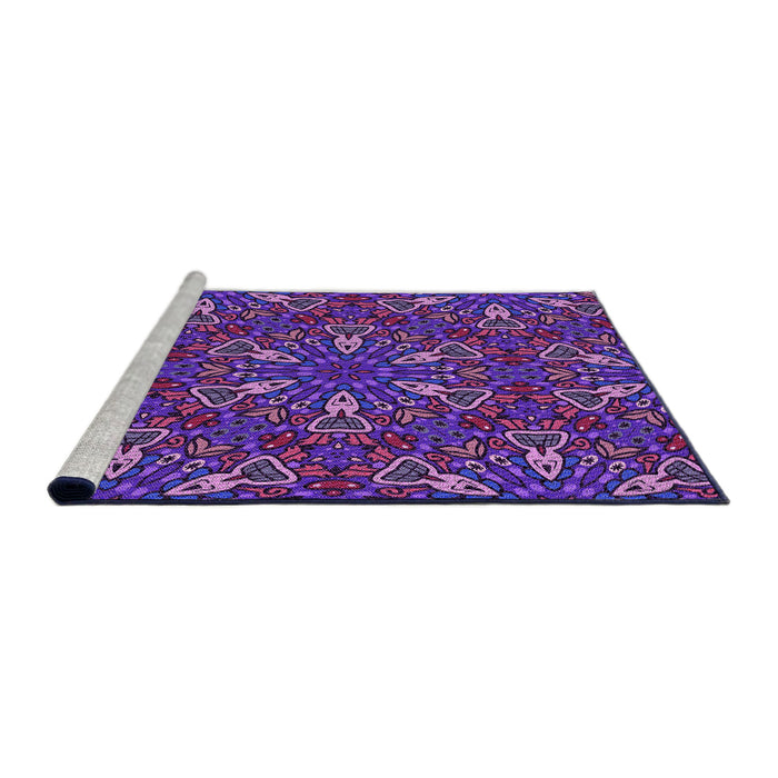 Sideview of Machine Washable Transitional Indigo Purple Rug, wshpat3073pur