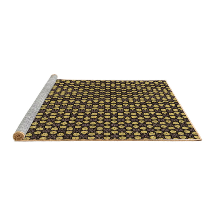 Sideview of Machine Washable Transitional Caramel Brown Rug, wshpat3074brn