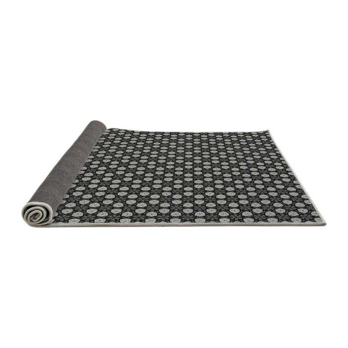 Thickness of Patterned Charcoal Black Rug, pat3074gry