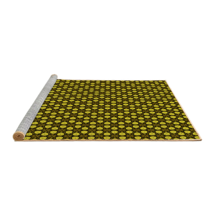 Sideview of Machine Washable Transitional Black Brown Rug, wshpat3074yw