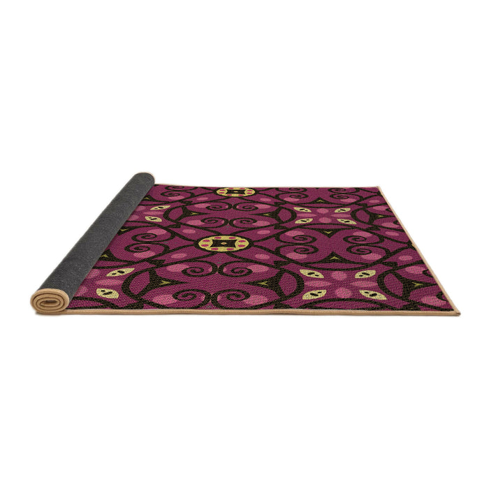 Thickness of Patterned Chestnut Brown Rug, pat3075brn