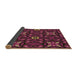 Thickness of Patterned Chestnut Brown Rug, pat3075brn