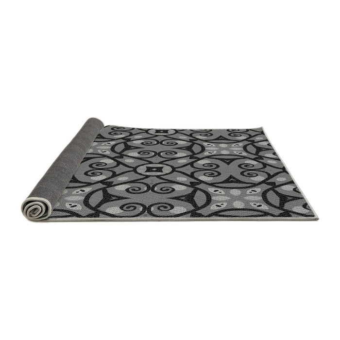 Thickness of Patterned Gunmetal Gray Rug, pat3075gry