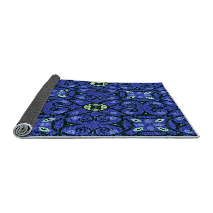 Thickness of Patterned Blue Rug, pat3075lblu