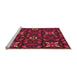 Sideview of Machine Washable Transitional Crimson Red Rug, wshpat3075org