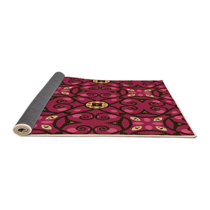 Thickness of Patterned Crimson Red Rug, pat3075org