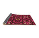 Thickness of Patterned Crimson Red Rug, pat3075org