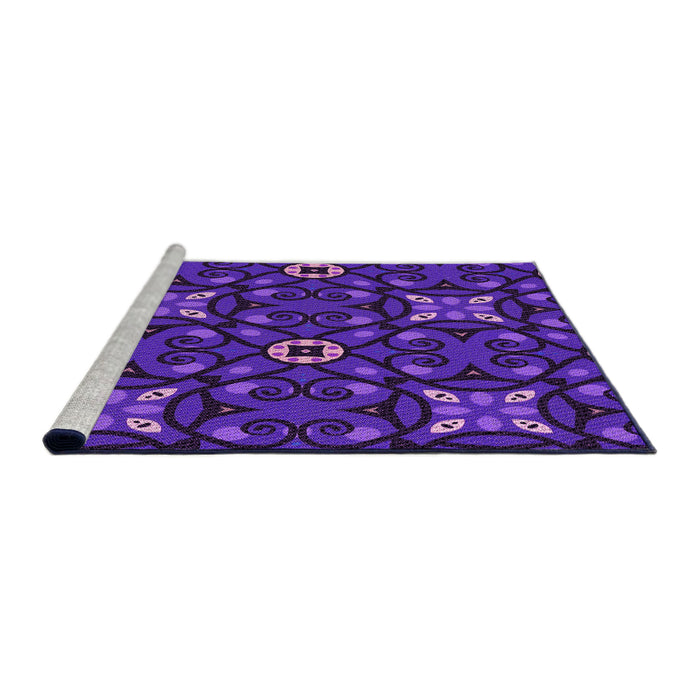 Sideview of Machine Washable Transitional Bright Purple Rug, wshpat3075pur