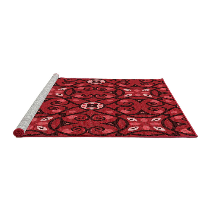 Sideview of Machine Washable Transitional Red Rug, wshpat3075rd
