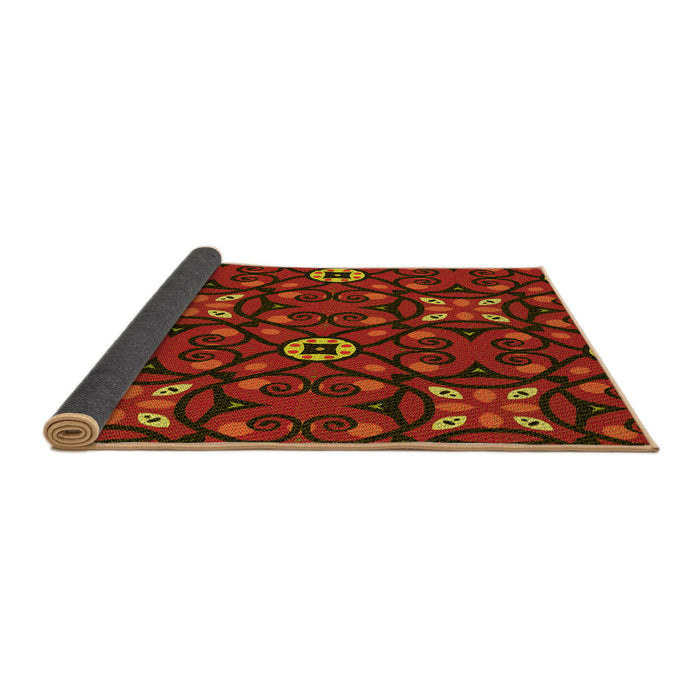 Thickness of Patterned Saddle Brown Rug, pat3075yw