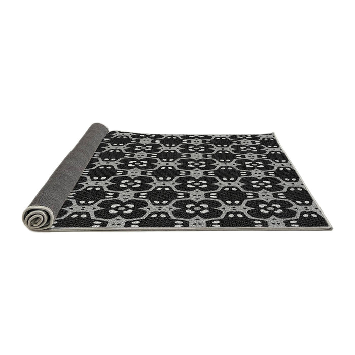 Thickness of Patterned Black Rug, pat3076gry