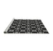 Sideview of Machine Washable Transitional Black Rug, wshpat3076gry