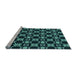 Sideview of Machine Washable Transitional Deep Teal Green Rug, wshpat3076lblu