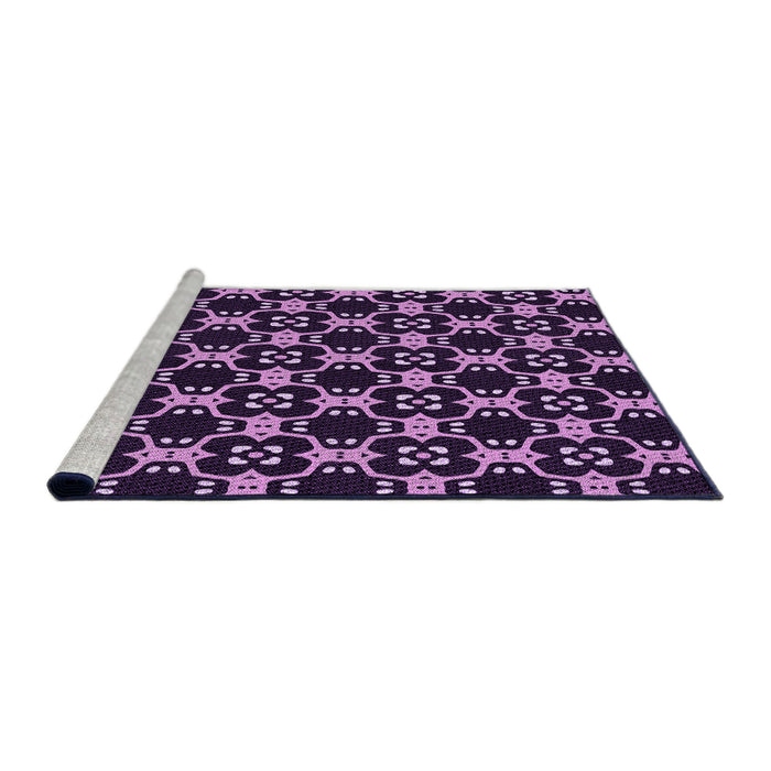 Sideview of Machine Washable Transitional Purple Rug, wshpat3076pur