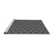 Sideview of Machine Washable Transitional Charcoal Black Rug, wshpat3078gry