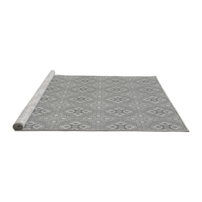 Sideview of Machine Washable Transitional Gray Rug, wshpat3079gry
