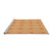 Sideview of Machine Washable Transitional Yellow Orange Rug, wshpat3079org