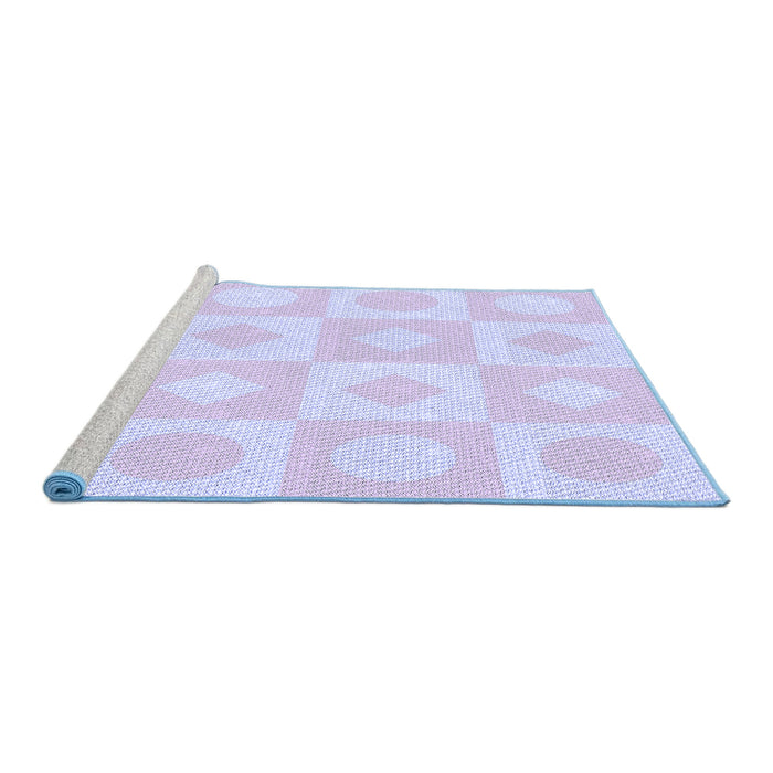 Sideview of Machine Washable Transitional Lavender Blue Rug, wshpat308blu