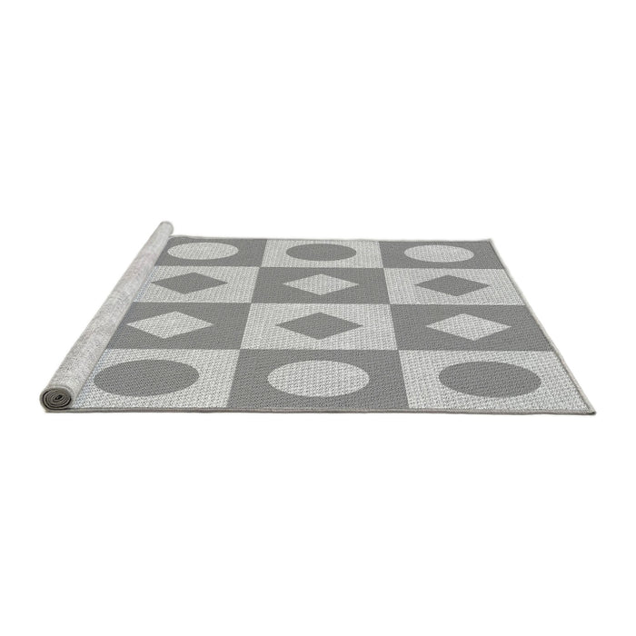 Sideview of Machine Washable Transitional Gunmetal Gray Rug, wshpat308gry