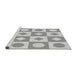 Sideview of Machine Washable Transitional Gunmetal Gray Rug, wshpat308gry