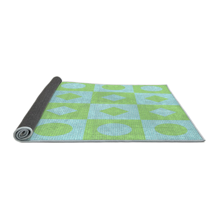 Thickness of Patterned Mint Green Rug, pat308lblu
