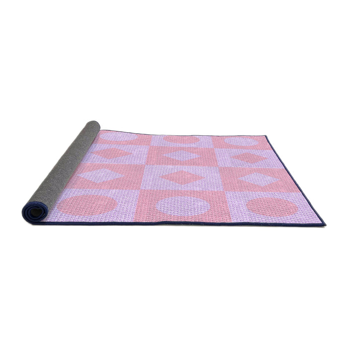 Thickness of Patterned Periwinkle Pink Rug, pat308pur