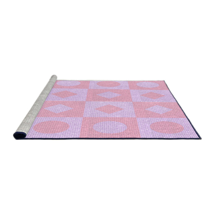 Sideview of Machine Washable Transitional Periwinkle Pink Rug, wshpat308pur
