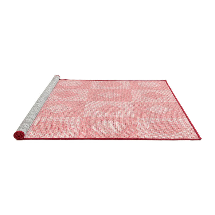 Sideview of Machine Washable Transitional Pastel Red Pink Rug, wshpat308rd