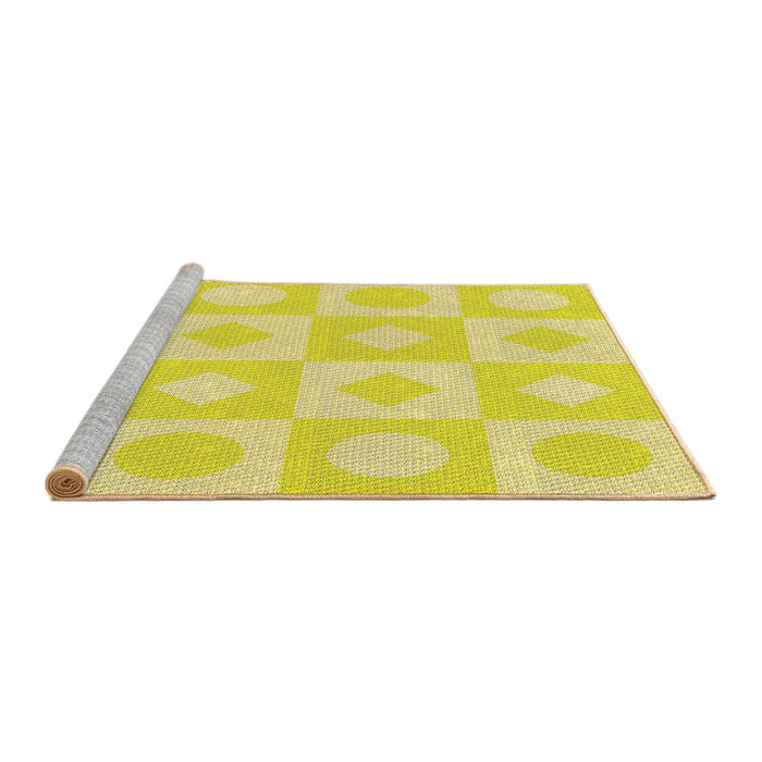Sideview of Machine Washable Transitional Golden Brown Yellow Rug, wshpat308yw
