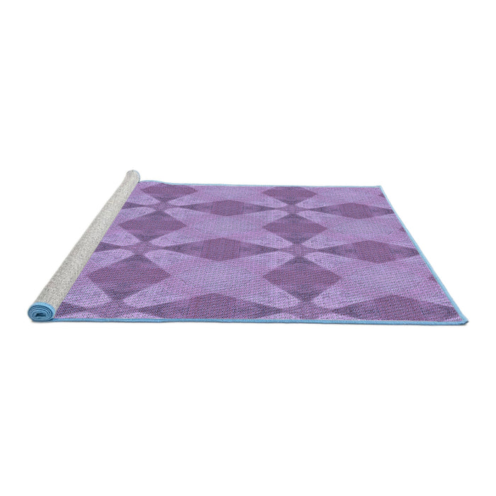 Sideview of Machine Washable Transitional Bright Lilac Purple Rug, wshpat3080blu