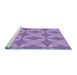 Sideview of Machine Washable Transitional Bright Lilac Purple Rug, wshpat3080blu