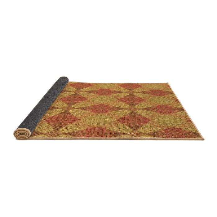 Thickness of Patterned Orange Red Orange Rug, pat3080brn